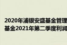 2020年浦银安盛基金管理有限公司的基金总规模有多大（该基金2021年第二季度利润如何）