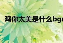 鸡你太美是什么bgm（鸡你太美是什么歌）