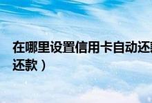 在哪里设置信用卡自动还款（潍坊银行信用卡如何设置自动还款）