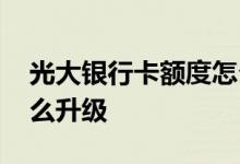 光大银行卡额度怎么升级 光大银行卡额度怎么升级