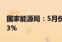 国家能源局：5月份全社会用电量同比下降1.3%