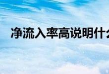 净流入率高说明什么 净流入越大说明什么