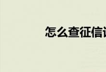 怎么查征信记录 怎么查征信