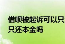 借呗被起诉可以只还本金吗 被借呗起诉后能只还本金吗
