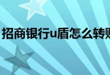 招商银行u盾怎么转账（招商银行u盾怎么用）
