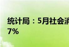 统计局：5月社会消费品零售总额同比下降6.7%