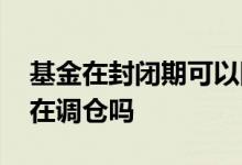 基金在封闭期可以随时调仓吗 基金封闭期是在调仓吗