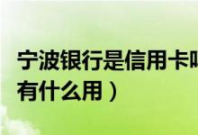 宁波银行是信用卡吗（宁波银行信用卡的积分有什么用）