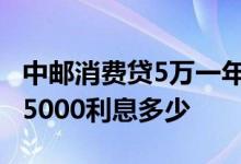 中邮消费贷5万一年利息多少 中邮消费金融借5000利息多少