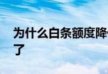 为什么白条额度降低了 白条额度为什么降低了