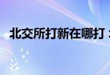 北交所打新在哪打 北交所打新在哪个界面 