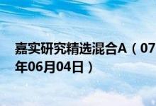 嘉实研究精选混合A（070013）基金净值行情查询（2020年06月04日）