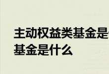 主动权益类基金是什么公募基金 主动权益类基金是什么