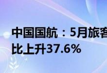 中国国航：5月旅客周转量同比下降77.7%环比上升37.6%
