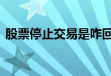 股票停止交易是咋回事 股票停止交易的原因