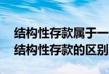 结构性存款属于一般性存款吗 一般性存款和结构性存款的区别