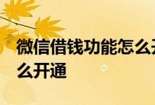 微信借钱功能怎么开通 微粒 微信借钱功能怎么开通