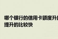 哪个银行的信用卡额度升的比较快 请问哪个银行的信用额度提升的比较快