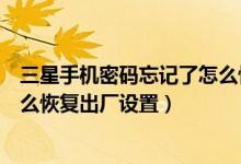 三星手机密码忘记了怎么恢复出厂（三星手机密码忘记了怎么恢复出厂设置）
