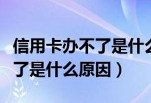信用卡办不了是什么原因引起的（信用卡办不了是什么原因）