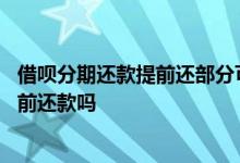 借呗分期还款提前还部分可以嘛 借呗分期还了一期还可以提前还款吗