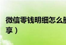 微信零钱明细怎么删除（最简单的清除教程分享）
