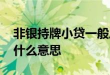 非银持牌小贷一般风险是什么 持牌网络小贷什么意思