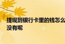提现到银行卡里的钱怎么没有呢 提现到银行卡里的钱 怎么没有呢