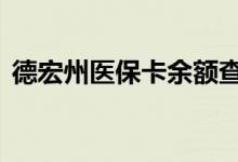 德宏州医保卡余额查询 德宏州医疗保险查询