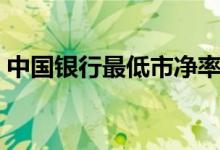 中国银行最低市净率（中国银行最低还款额）