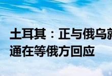 土耳其：正与俄乌就黑海粮食通道问题保持沟通在等俄方回应