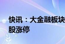 快讯：大金融板块午后继续走强近10只券商股涨停