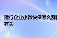 建行企业小微快贷怎么测额度 建行小微企业快贷额度和什么有关