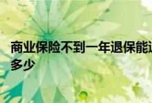 商业保险不到一年退保能退多少钱 商业保险退保能退百分之多少