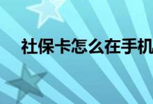 社保卡怎么在手机上查余额 用途有哪些 