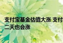 支付宝基金估值大涨 支付宝基金写着估值大涨是不是意味第二天也会涨