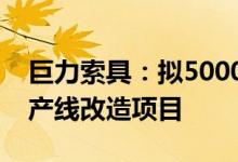 巨力索具：拟5000万元扩建能源装备智能生产线改造项目