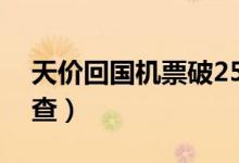 天价回国机票破25万元（民航局进行核实调查）
