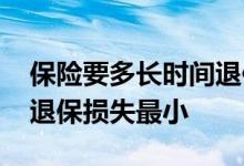 保险要多长时间退保才损失最小 保险第几年退保损失最小