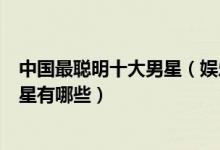 中国最聪明十大男星（娱乐圈帅哥学霸盘点情商高的帅哥明星有哪些）