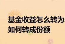 基金收益怎么转为基金份额 基金每天的收益如何转成份额