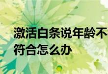 激活白条说年龄不符合 开通白条提示年龄不符合怎么办