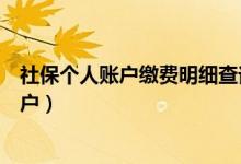 社保个人账户缴费明细查询（成都社保个人怎么查询个人账户）