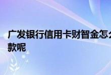广发银行信用卡财智金怎么还款的 广发信用卡财智金怎么还款呢