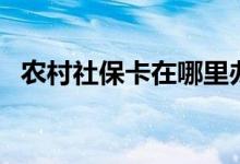 农村社保卡在哪里办理 需要携带哪些资料 