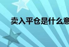 卖入平仓是什么意思 卖出平仓什么意思