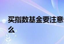 买指数基金要注意什么 买指数基金要注意什么