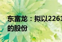 东富龙：拟以2261.5万元出让大众小贷10%的股份