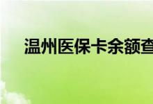 温州医保卡余额查询 温州医疗保险查询