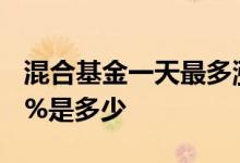 混合基金一天最多涨百分之几 混合基金涨1 5%是多少